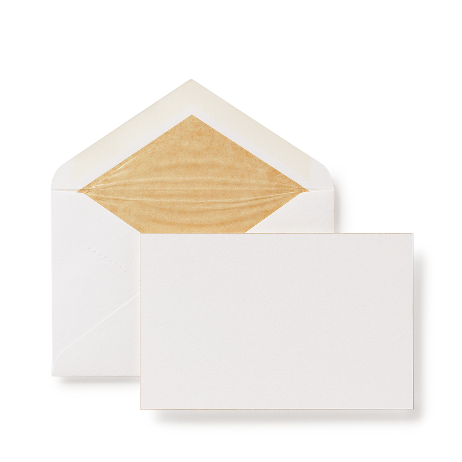 Smythson Bordered Correspondence Cards In Gold