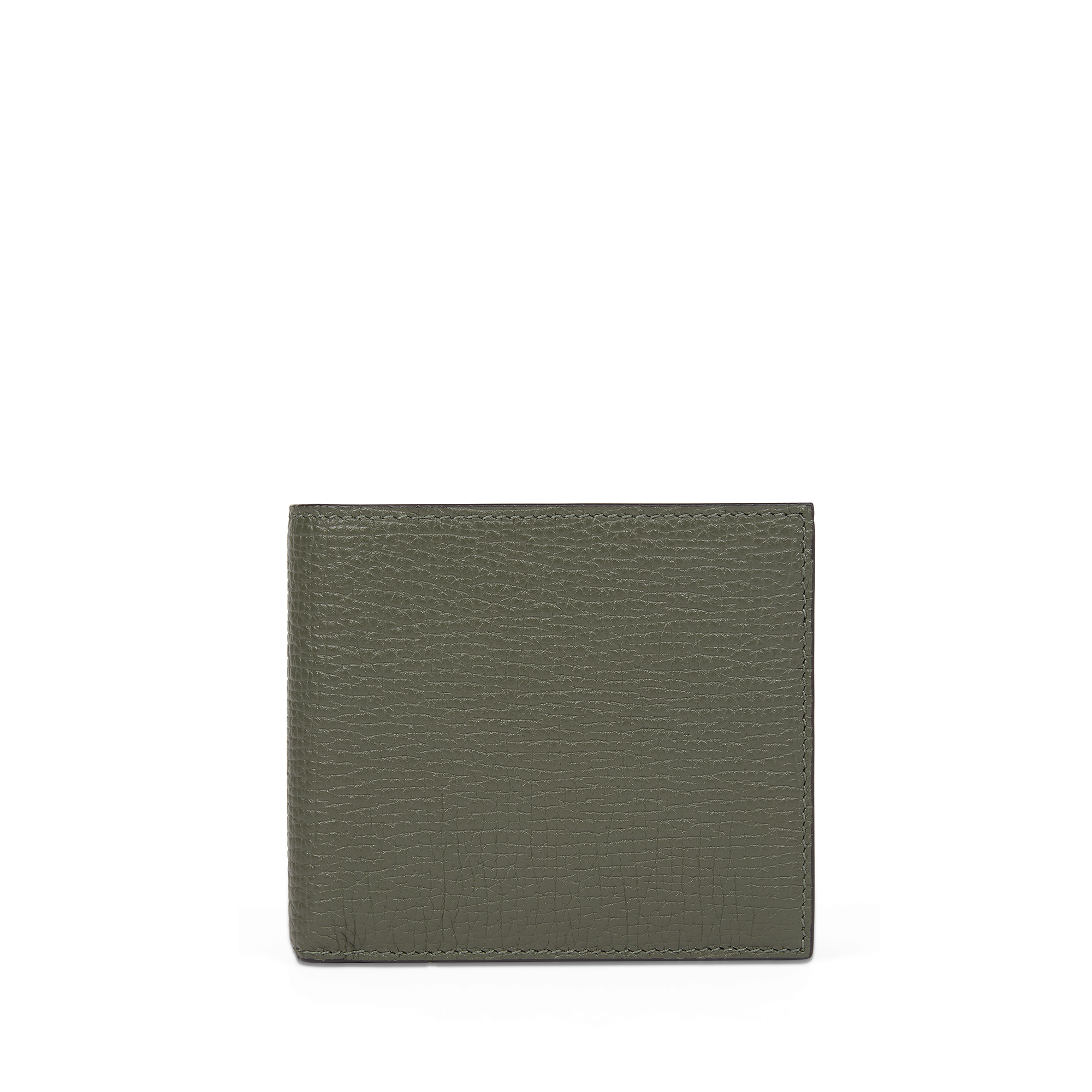 Smythson 4 Card Slot Wallet With Coin Case In Ludlow In Dark Khaki