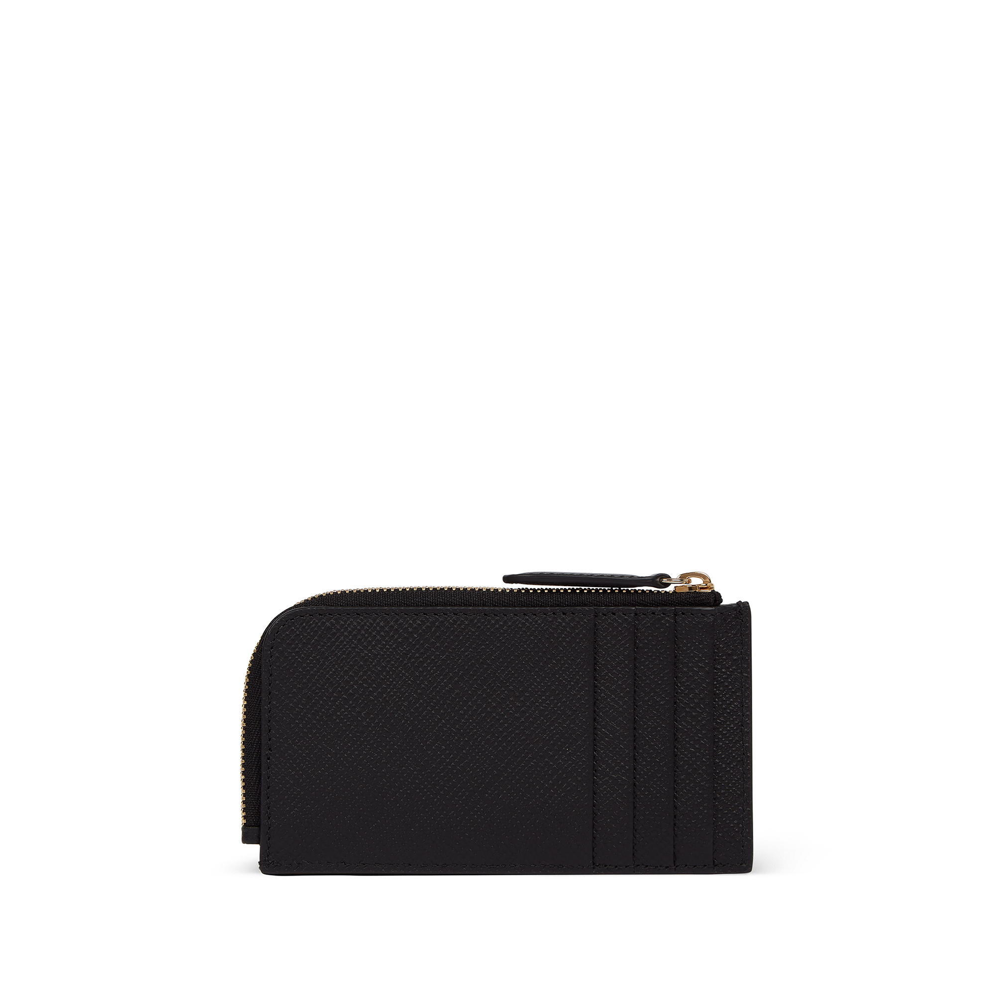 Smythson 4 Card Slot Coin Purse In Panama In Black