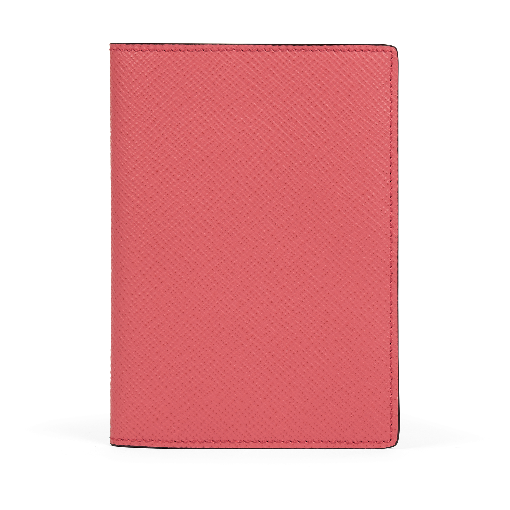Smythson Passport Cover In Panama In Coral