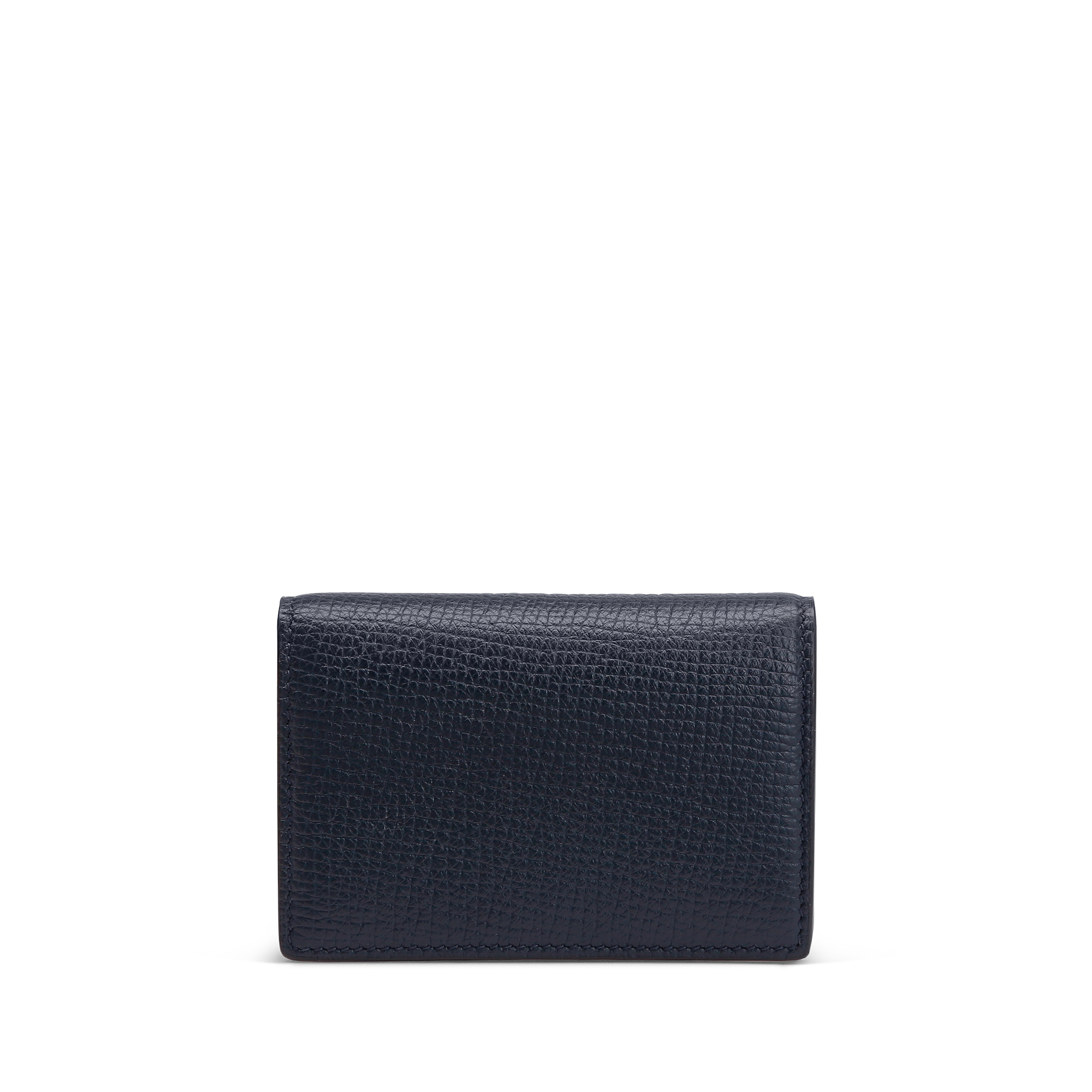 Smythson Folded Card Case With Snap Closure In Ludlow In Navy